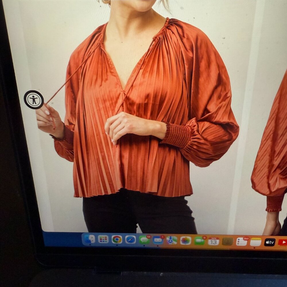 DEAR JOHN DELETTA SATIN TOP in color CATHAY SPICE XS